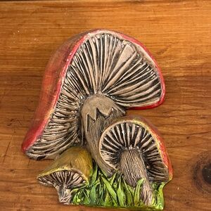 Duncan Ceramic Handcrafted Mushroom Wall Art - Red and Brown